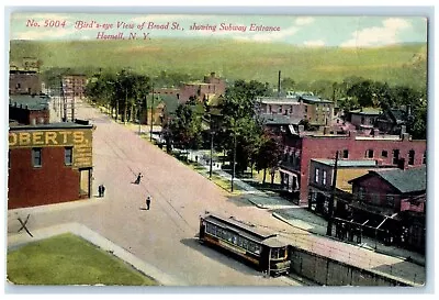 1910 Birds Eye View Broad St Subway Entrance Hornell New York NY Posted Postcard • $14.98
