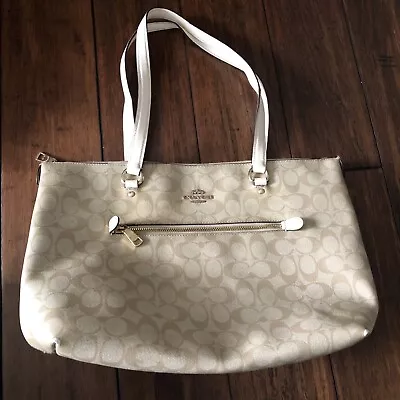 Coach Tote Shoulder Bag - Gold/Khaki Saddle • $44.99