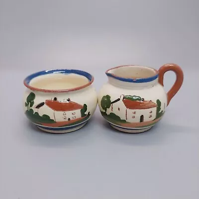 Motto Ware Torquay Devon Watcombe Dartmouth England Small Cream And Sugar • $44.95