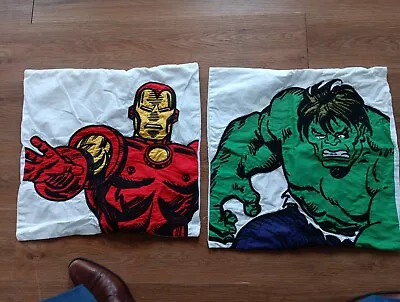 Pottery Barn Hulk  Kids Iron Man Embroidered Pillow Cover Superhero Marval Comic • $30