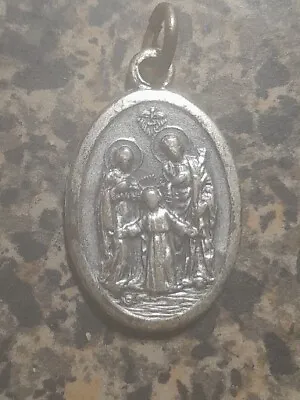Vintage Catholic Holy Family Mary Saint Joseph Jesus Mary & Dove Medal 🇮🇹  • $10