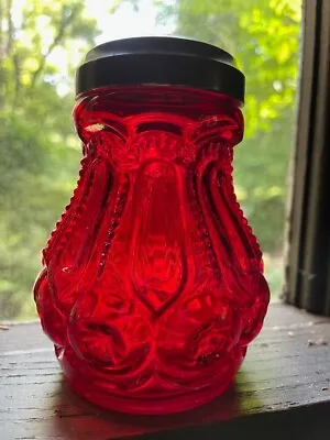 Vintage L E LE Smith Glass Moon & Star Ruby Red Cheese / Sugar Shaker 4.75 Inch  • $45