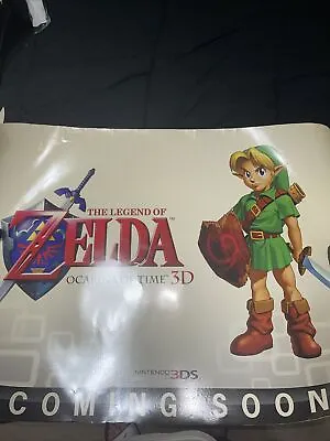 THE LEGEND OF ZELDA Ocarina Of Time Store Display Poster NINTENDO Promo Sign • $100