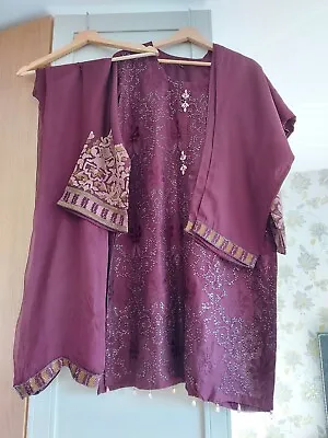 Size Large Asian Suit Dress Anarkali Pakistani Indian Shalwar Kameez • £20