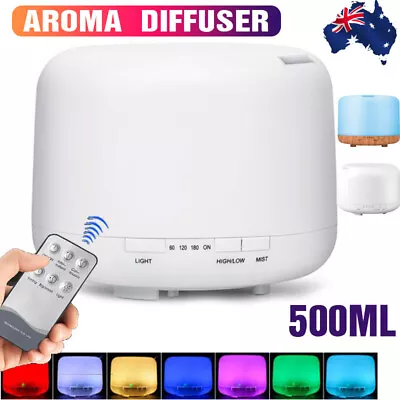 $29.45 • Buy 500ML Aroma Aromatherapy Diffuser LED Oil Ultrasonic Air Humidifier Purifier AU