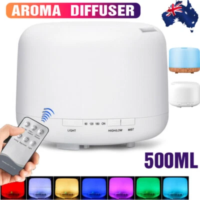 $29.45 • Buy 500ML Aroma Aromatherapy Diffuser LED Oil Ultrasonic Air Humidifier Purifier AU