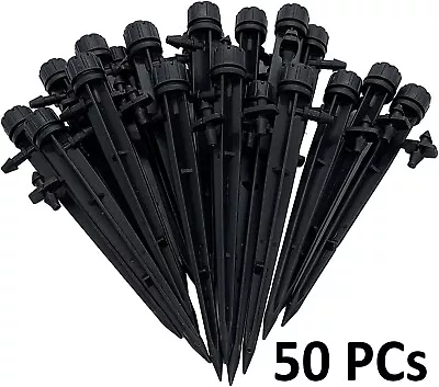 50pcs 360° Adjustable Water Flow Irrigation Drippers Stake Emitter Drip System • $10.99