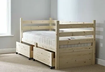 RIPVAN Day Bed 3ft Single With Storage Drawers PIne Daybed HEAVY DUTY  (EB46) • £379.95