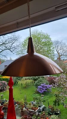 Vintage 1970's Scandinavian Light Fitting Shade Danish Circular Pendant Dome • £30