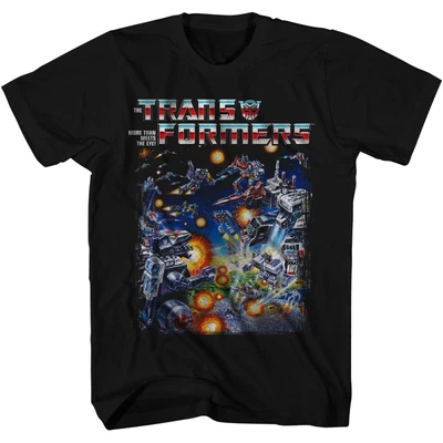 $21.95 • Buy Transformers Retro Scene 80's Cartoon Toy Officially Licensed Adult T-Shirt