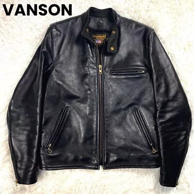Vanson Riders Leather Single Jacket 40 US Size Black Men's • $619