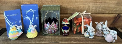 $20.16 • Buy Lot Of 8 Easter Items Ornaments,baskets,egg, Rabbit Figurines
