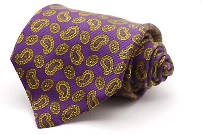 NWT - BROOKS BROTHERS Makers XL Mens 100% Silk NECK TIE - Purple PAISLEY-USA • $9.99