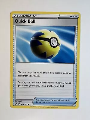 $0.99 • Buy Quick Ball 179/202 - Sword & Shield - Uncommon - Pokemon Card TCG