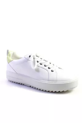 Michael Michael Kors Womens Emmett Lace Up Sneakers Yuzu White Leather Size 10M • $67