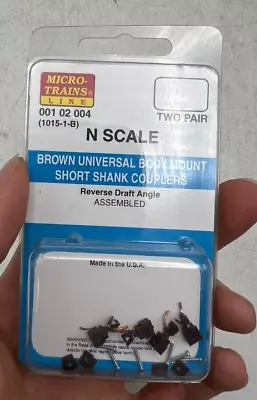 Micro-Trains N Scale 00102004 Brown Universal Body Mount Short Shank Couplers • $12.45