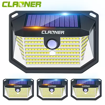 4Pack Solar Powered 178 LED Wall Lights PIR Motion Sensor Outdoor Security Lamp • $22.99