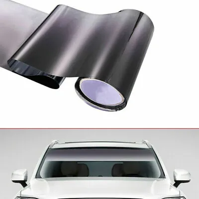 Black Car Sun Visor Tint Strip Film Front Windshield UV Block Banner Accessories • $5.09