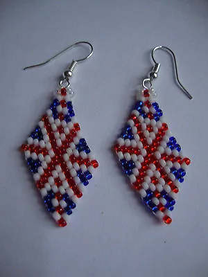 British Union Jack Flag Earrings Handmade UK  • £8.95