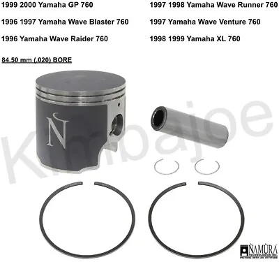 Yamaha GP 760 WaveBlaster Raider Runner XL 84.50 Mm (.020) BORE Piston Kit • $139.78