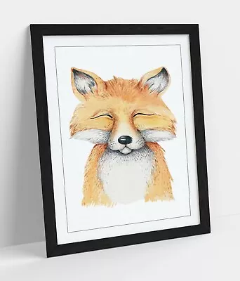 Cute Watercolour Baby Fox Nursery -framed Wall Art Picture Poster Print Decor • £37.99