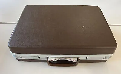 Vintage Samsonite 18”x13” Brown Hard Shell Briefcase Luggage Attache With Keys • $44.45