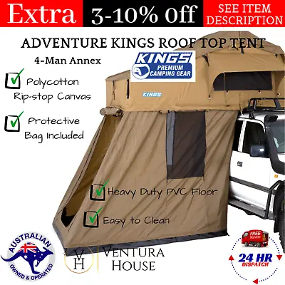 Best Adventure Kings Roof Top Camping Tent With 4 Man Annex W/ Aluminium Ladder • $1121.04