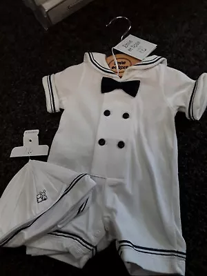 Sale New Boys Emile Et Rose Sailor Romper & Hat 7257 Sizes N/b 1  3 6 9 12  Mth • £20