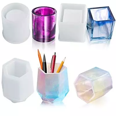 3 Pcs Cup Resin Silicone Mold Makeup Brush Holder Organizer Cylinder Craft Epoxy • $20.94