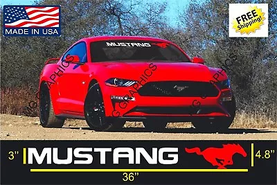 Ford Mustang Bold Text  Windshield Logo Text Banner Vinyl Decal Sticker  • $13.99