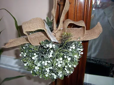 Ballard Mistletoe Felt Mistletoe Ball Christmas Ornament Hanging • $35