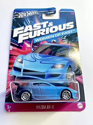 2024 HOT Wheels FAST & FURIOUS MAZDA RX-8 Women Of Fast #2/5 BLUE • $14.99