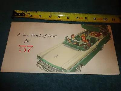 1957 Ford Car Sales Brochure / Folder / Original T-bird Retractable & More • $32.50