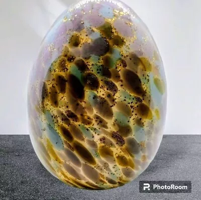 Large Art Glass Egg Shaped Paperweight • $15