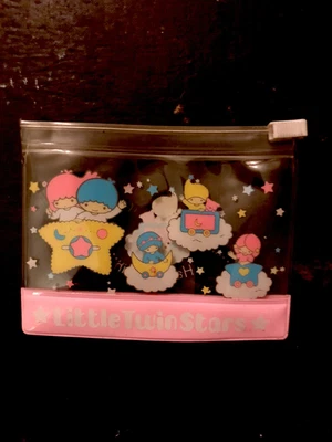 $23 • Buy Vintage Sanrio Little Twin Stars 1976 Clear Pink Mini Coin Bag Purse Pouch