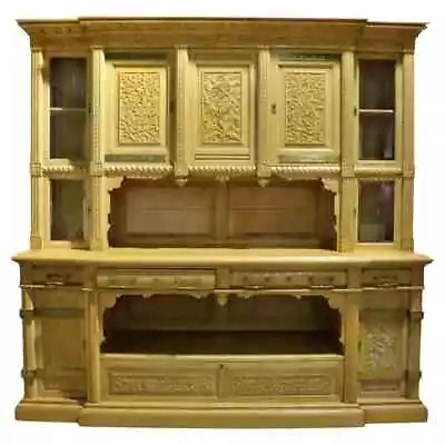 Rare Golden Oak Herter Brothers Attributed Court Cabinet Or Cupboard Circa 1880 • $7645.50