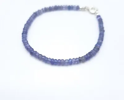 Tanzanite Bracelet In Sterling Silver. Handmade In UK. Genuine Gemstones. • £42