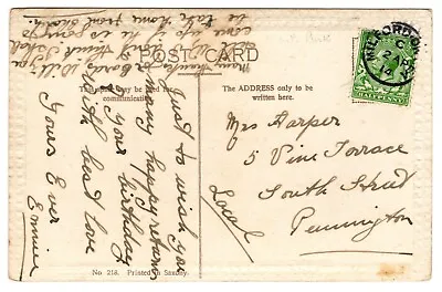 Hampshire - Milford On Sea 1914 Good Cds On Postcard To Pennington • £2.99