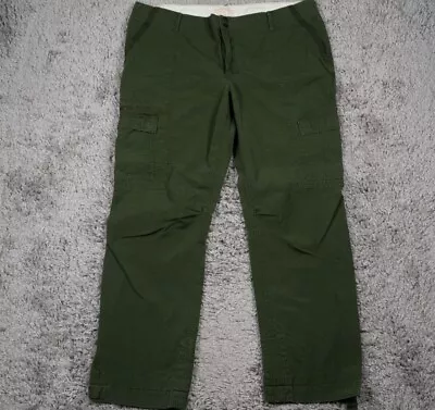 Eddie Bauer Cargo Pants Women Size W39 L30 Green Ripstop Type 46-1-186 39x30 • $14