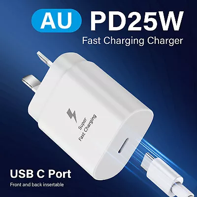 25W Type-C PD Power Fast Charger Wall Adapter For Note 20/A54/A14/A53/A73/A13 AU • $15.99