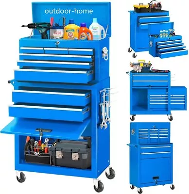 Rolling Tool Chest 8-Drawer Mobile Workbench Garage Tool Boxs Storage Cabinet • $236.99