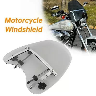 Motorcycle Windshield W/ Bracket Detachable Quick Release For Harley Road King • $69.83