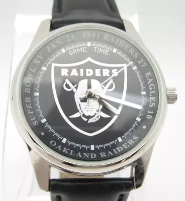 Men's Game Time Oakland Raiders Quartz WR Analog 35mm Causal Round Watch (G573) • $21.99