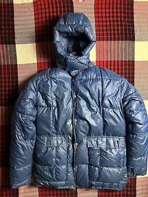 Vintage Eddie Bauer Goose Down Puffer Hooded Parka / Coat Mens Medium • $84.99