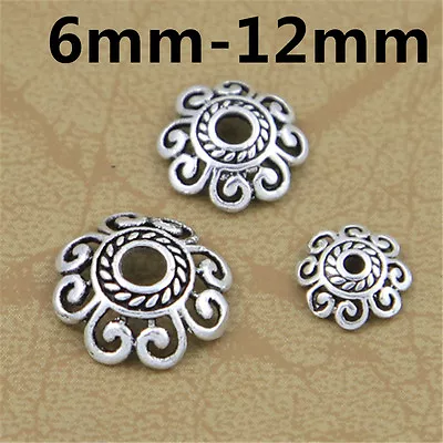 Sterling Silver Spiral Bead Caps 925 Silver Hollow Bracelet Bead Spacer Caps • $7.10
