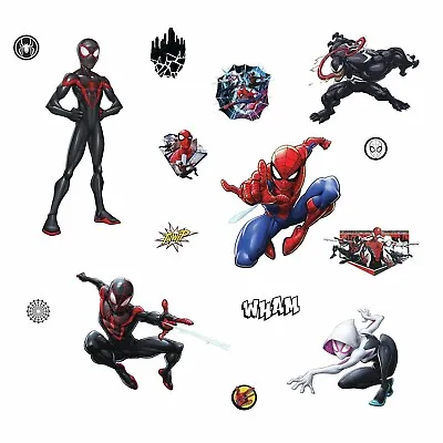 £15.46 • Buy New Marvel SPIDER MAN MILES MORALES Wall Stickers Kids Superhero 15 Decals Decor