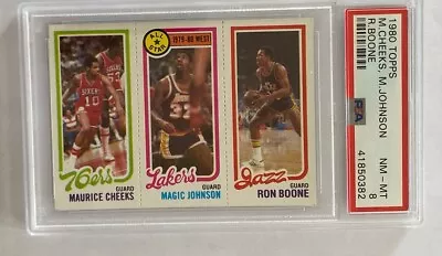 1980 Topps Cheeks Magic Johnson (HOF) Boone PSA 8 NM-MT • $75