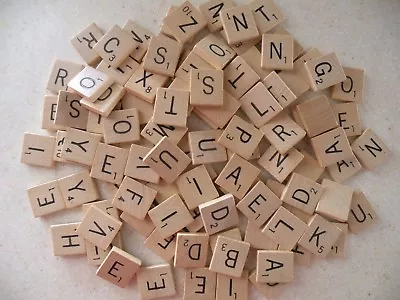 100 Genuine Scrabble Wood Letter Tiles From Vintage/Older Board Games • $8.99