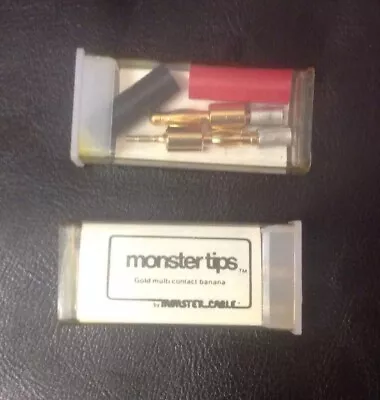 2 Pair Monster Cable Gold Banana Monster Speaker Cable Connector Tips • $15