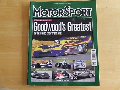 Motor Sport Magazine July 1997 Festival Of Speed Preview Metro 6r4 Napier Railto • £4.99